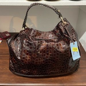 Antonio Melani Brown Crocodile Leather Purse